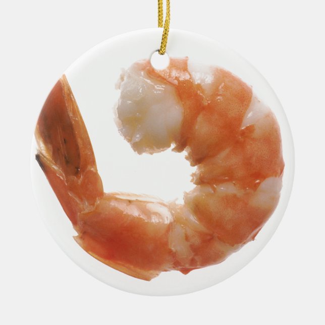 Ornement Rond En Céramique Crevettes cuites (Devant)