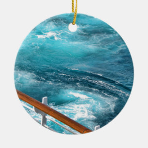 Ornement Rond En Céramique Croisière des Bahamas - Réveil Turquoise