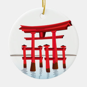 Ornement Rond En Céramique Culture japonaise de bâtiment d'architecture de