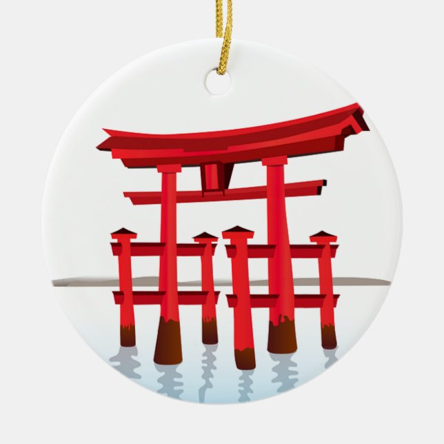 Ornement Rond En Céramique Culture japonaise de bâtiment d'architecture de (Devant)