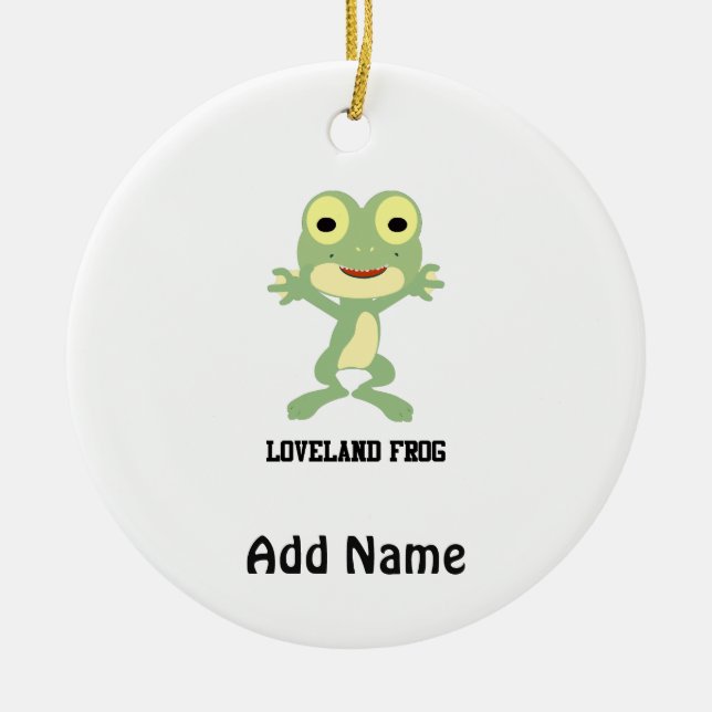 Ornement Rond En Céramique Cute Loveland Frog (Devant)