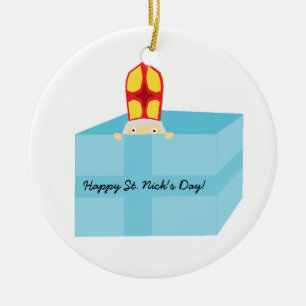 Ornement Rond En Céramique Cutieful Kids Art Funny St Nicholas Sinterklaas
