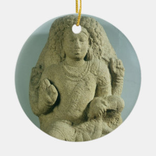 Ornement Rond En Céramique Dakshinamurti, Tamil Nadu, dynastie de Pallava
