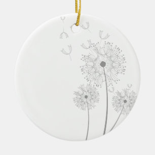 Ornement Rond En Céramique Dandelion pure florale moderne