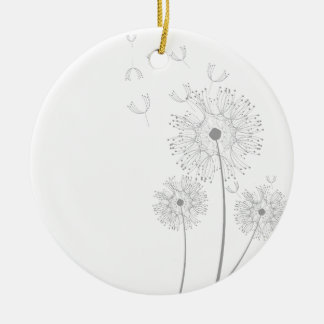 Ornement Rond En Céramique Dandelion pure florale moderne