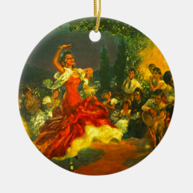 Ornement Rond En Céramique Danseur de flamenco (Devant)