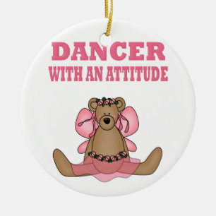 Ornement Rond En Céramique Danseuse Drôle Avec Attitude