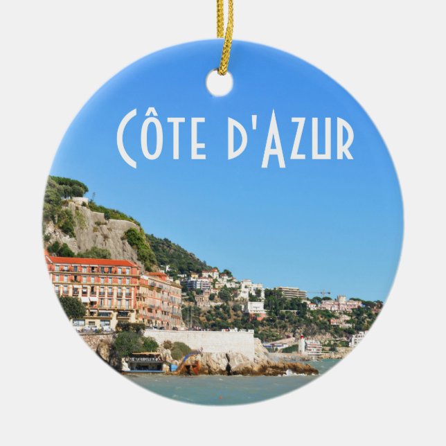 Ornement Rond En Céramique d'Azur de Côte à Nice, France (Devant)