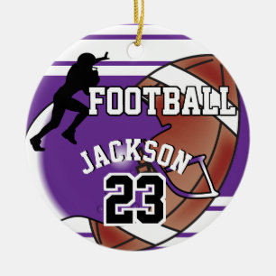 Ornement Rond En Céramique 🏈 de football violet