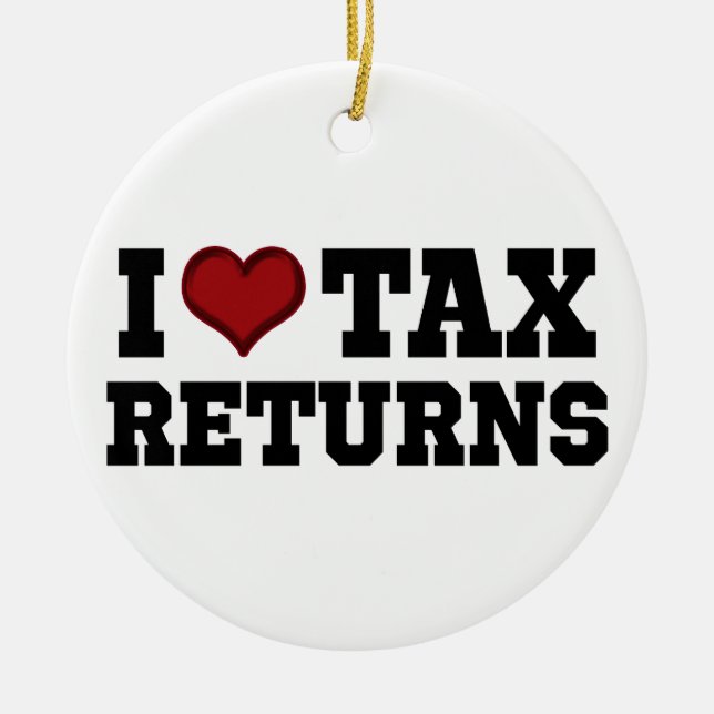 Ornement Rond En Céramique Déclaration de taxe de coeur (Devant)