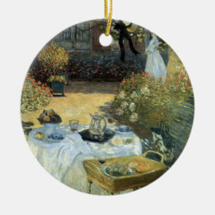 Ornement Rond En Céramique Déjeuner de Claude Monet, impressionnisme Vintage