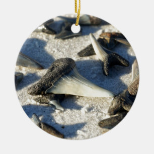 Ornement Rond En Céramique Dents de requins de plage de Jax