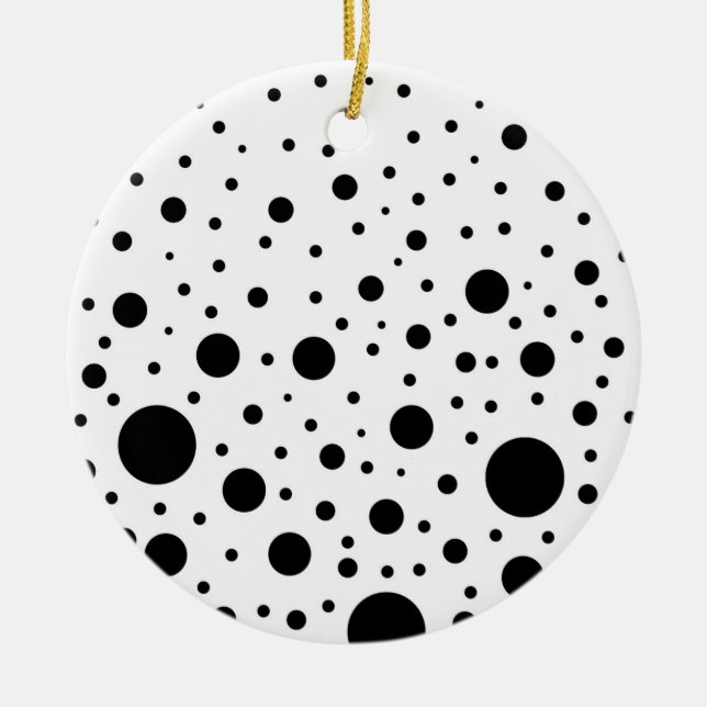 Ornement Rond En Céramique Design Cercle noir et blanc (Devant)