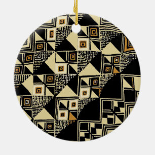 Ornement Rond En Céramique Designs africains inspirés de Kuba