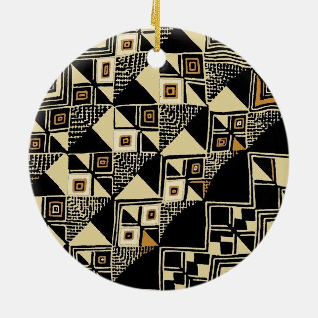 Ornement Rond En Céramique Designs africains inspirés de Kuba (Dos)