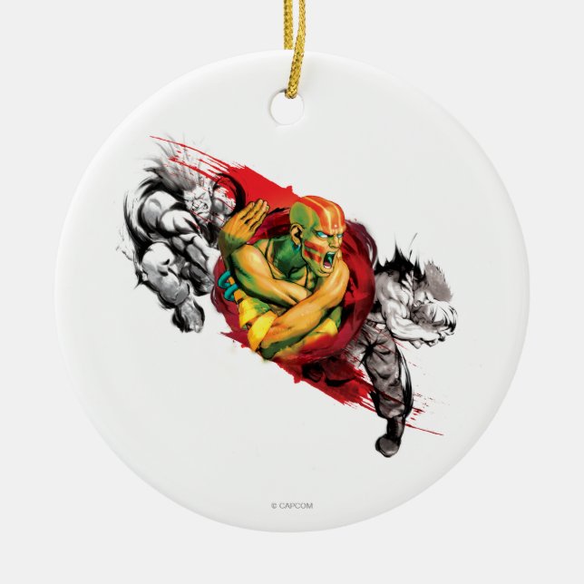 Ornement Rond En Céramique Dhalsim, Blanka et perfidie (Devant)