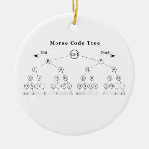 Ornement Rond En Céramique Diagramme d'arbre de code Morse