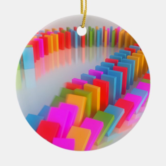 Ornement Rond En Céramique Dominos II en baisse (Devant)