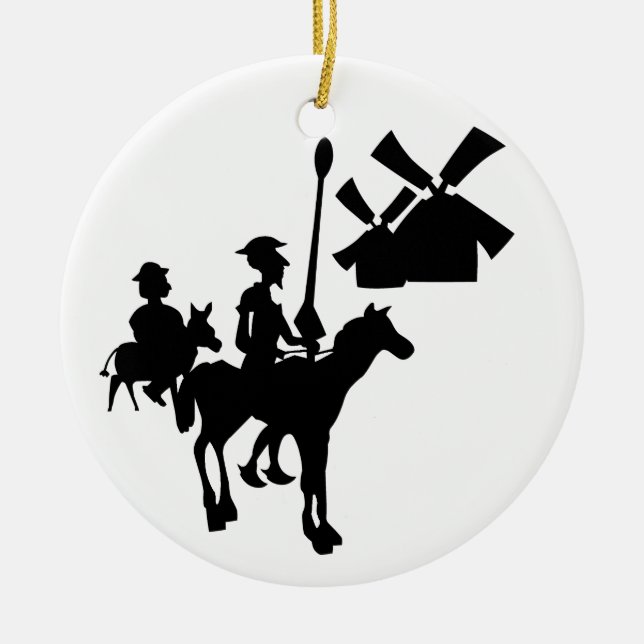 Ornement Rond En Céramique Don don Quichotte (Devant)