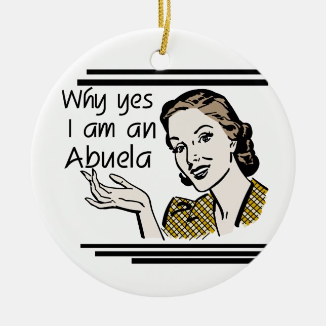 Ornement Rond En Céramique Don Retro Abuela (Devant)