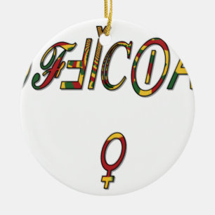 Ornement Rond En Céramique Dons officiels féminins de Hakuna Matata.png