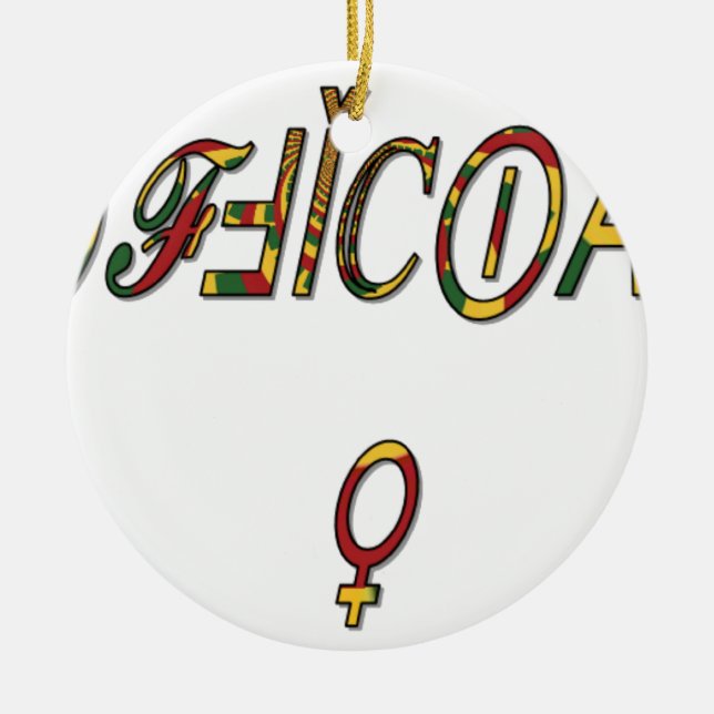 Ornement Rond En Céramique Dons officiels féminins de Hakuna Matata.png (Devant)