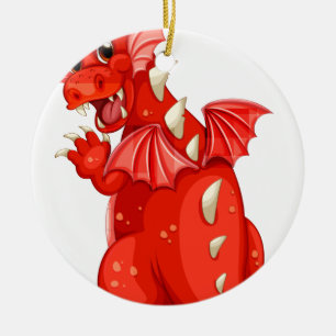 Ornement Rond En Céramique Dragon