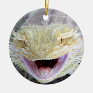 Ornement Rond En Céramique Dragon barbu heureux superbe