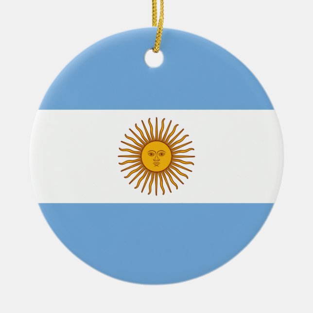 Ornement Rond En Céramique Drapeau Argentine (Devant)