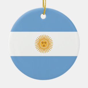Ornement Rond En Céramique Drapeau Argentine