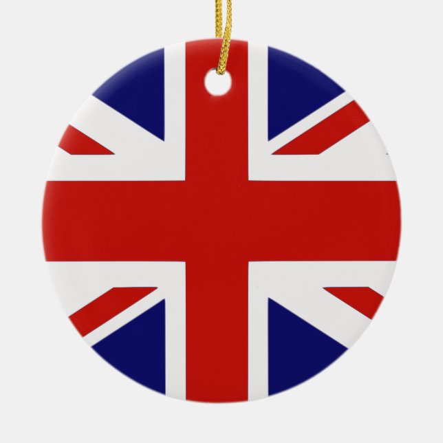 Ornement Rond En Céramique Drapeau britannique (Devant)