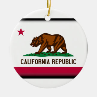 Ornement Rond En Céramique Drapeau de la Californie