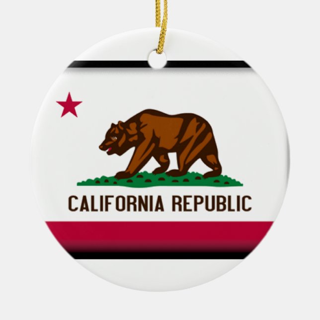 Ornement Rond En Céramique Drapeau de la Californie (Devant)