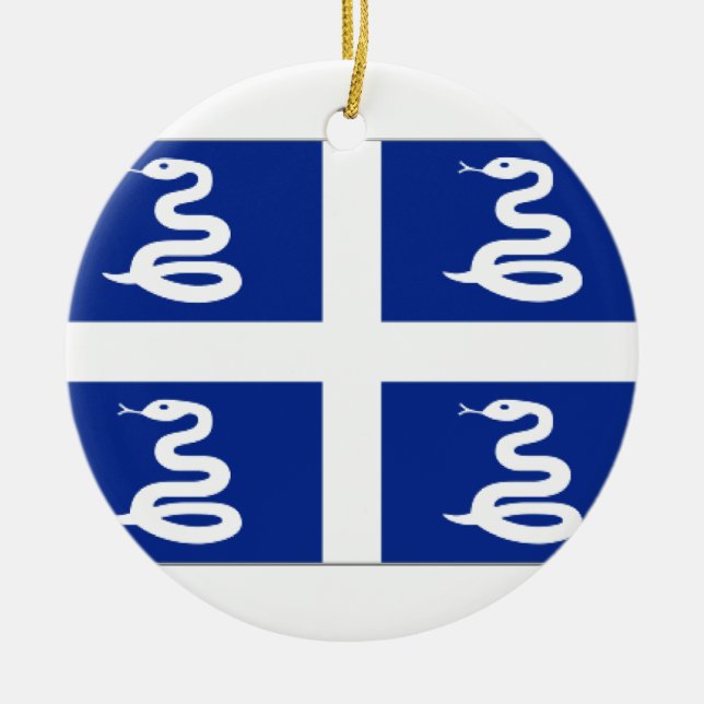 Ornement Rond En Céramique Drapeau de la Martinique (France) (Devant)