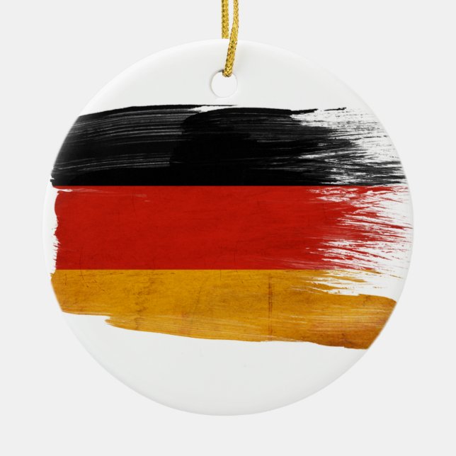 Ornement Rond En Céramique Drapeau de l'Allemagne (Devant)