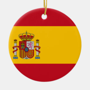 Ornement Rond En Céramique Drapeau de l'Espagne - le Bandera de España -