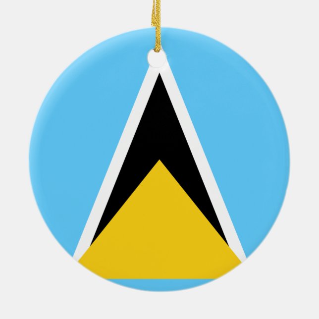 Ornement Rond En Céramique Drapeau de l'ornement de Sainte-Lucie (Dos)