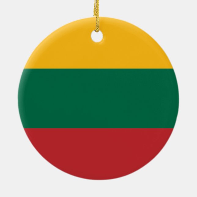 Ornement Rond En Céramique Drapeau de l'ornement lituanien (Dos)