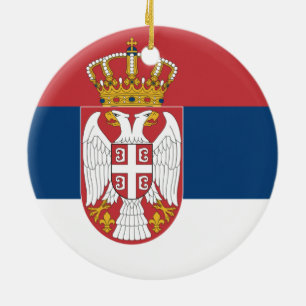 Ornement Rond En Céramique Drapeau d'ornement de la Serbie
