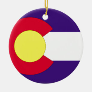 Ornement Rond En Céramique Drapeau du Colorado