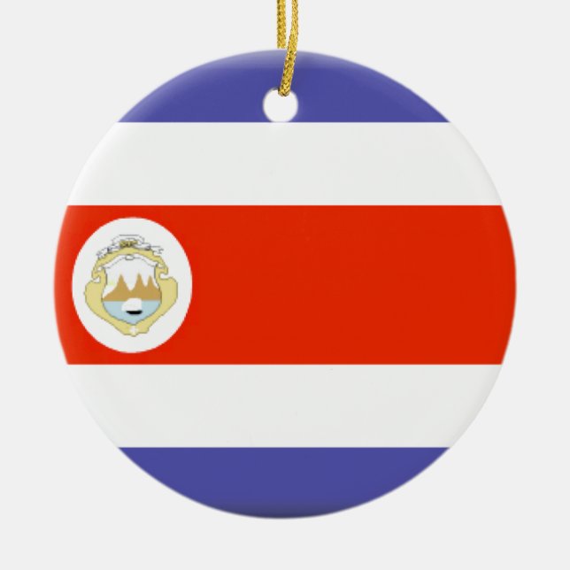 Ornement Rond En Céramique Drapeau du Costa Rica (Devant)