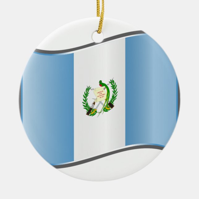 Ornement Rond En Céramique Drapeau du Guatemala (Devant)