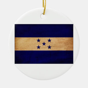 Ornement Rond En Céramique Drapeau du Honduras
