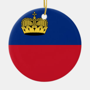 Ornement Rond En Céramique Drapeau du Liechtenstein