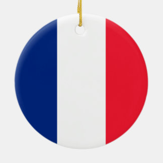 Ornement Rond En Céramique Drapeau français