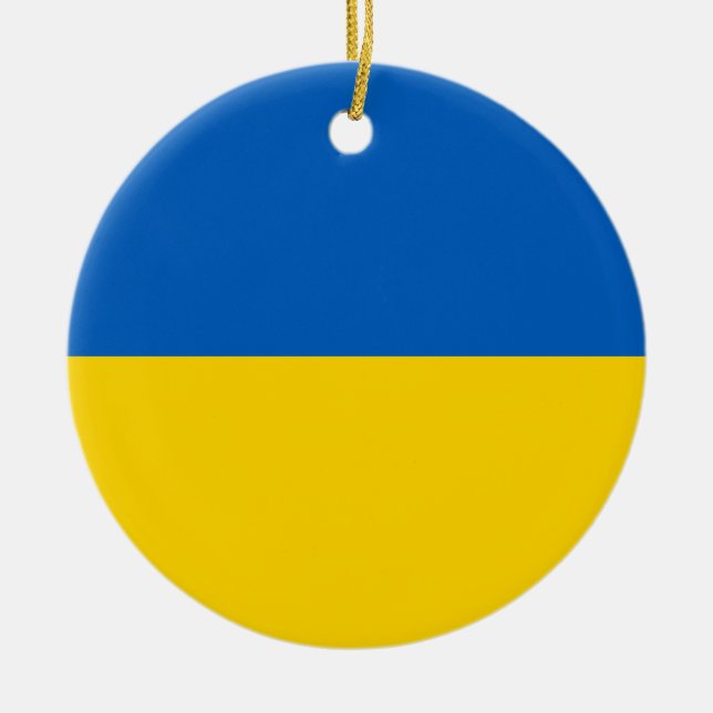 Ornement Rond En Céramique Drapeau national de l'Ukraine (Devant)