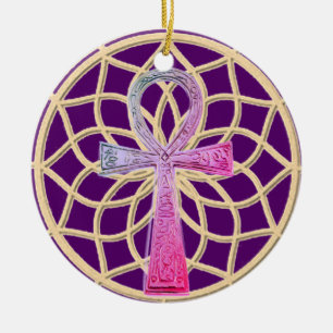 Ornement Rond En Céramique Dream Catcher Ankh