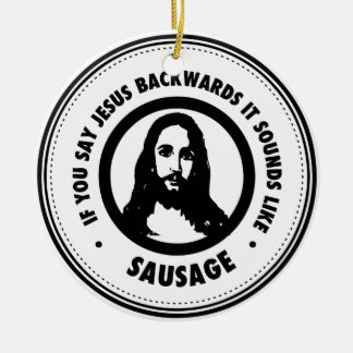 Ornement Rond En Céramique Drôle Jésus