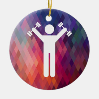 Ornement Rond En Céramique Dumbell exerce le signe