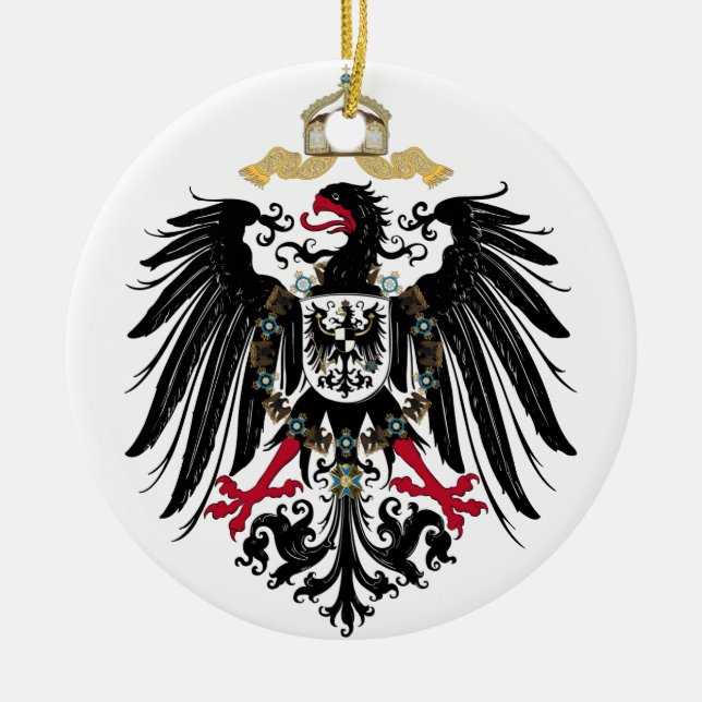 Ornement Rond En Céramique Eagle impérial allemand (Devant)